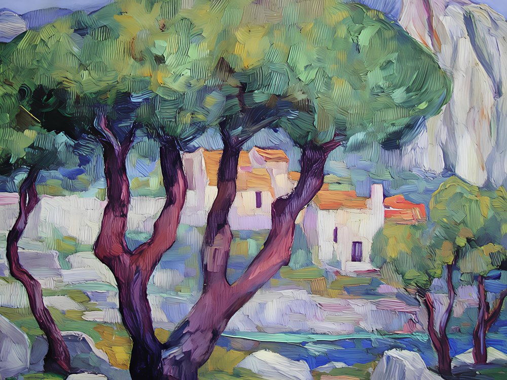 Vue sur le village méditerranéen - Avanesova Elena