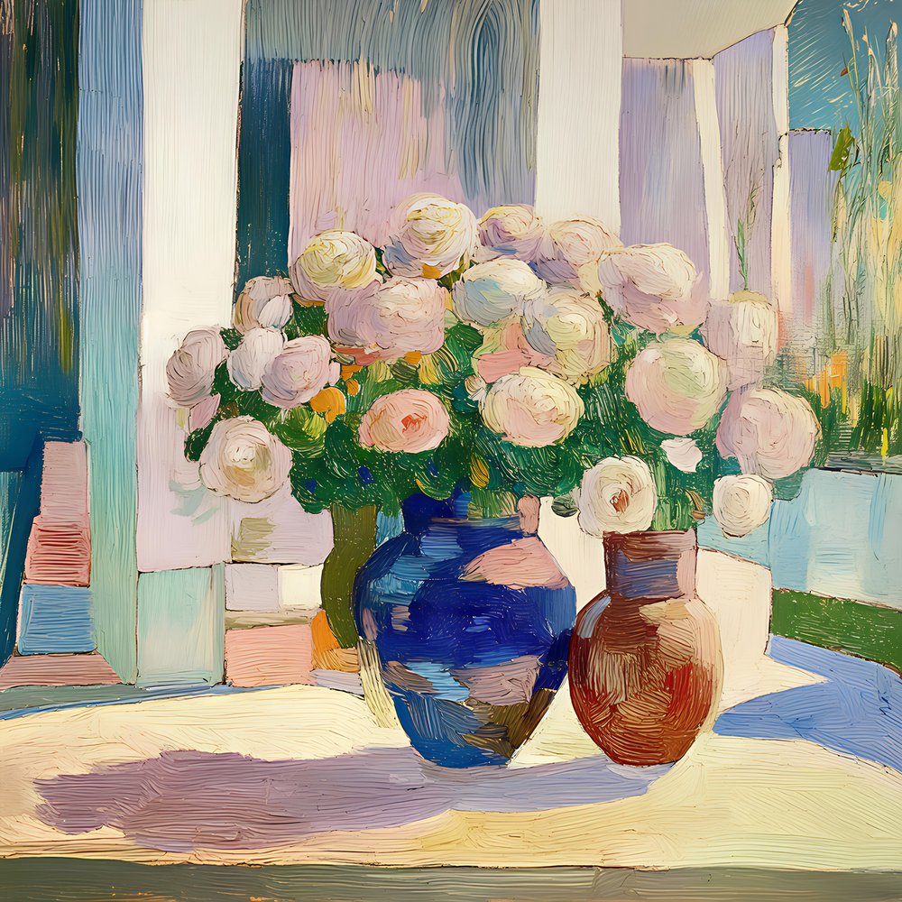 Nature morte aux roses peintes - Avanesova Elena