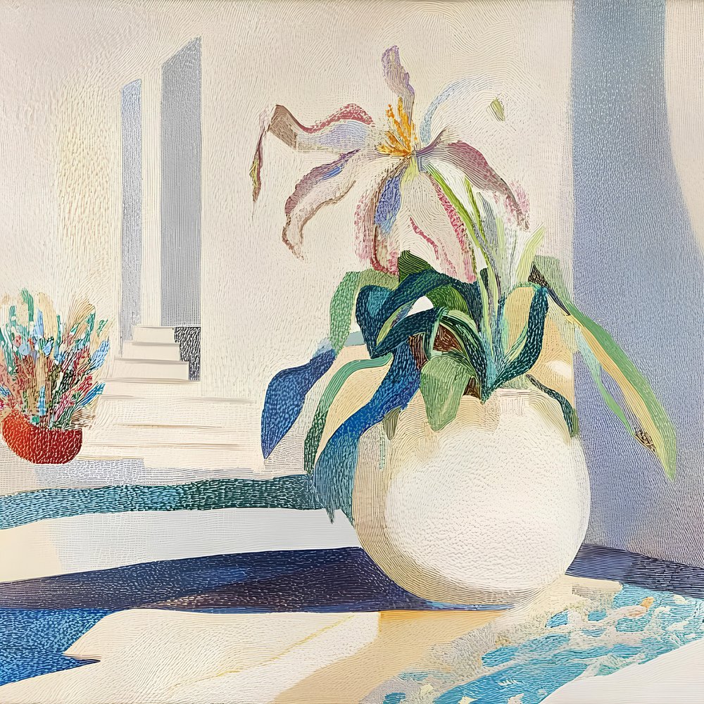 Lys en pot et marches - Avanesova Elena