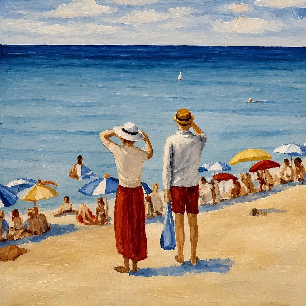 Vue sur la plage en été - Avanesova Elena