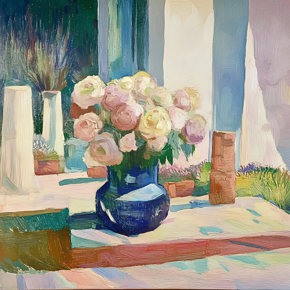 Fleurs à la fenêtre ensoleillée - Avanesova Elena