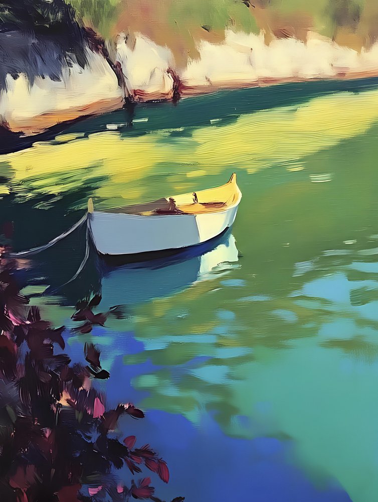 Réflexions sur un bateau ensoleillé - Avanesova Elena