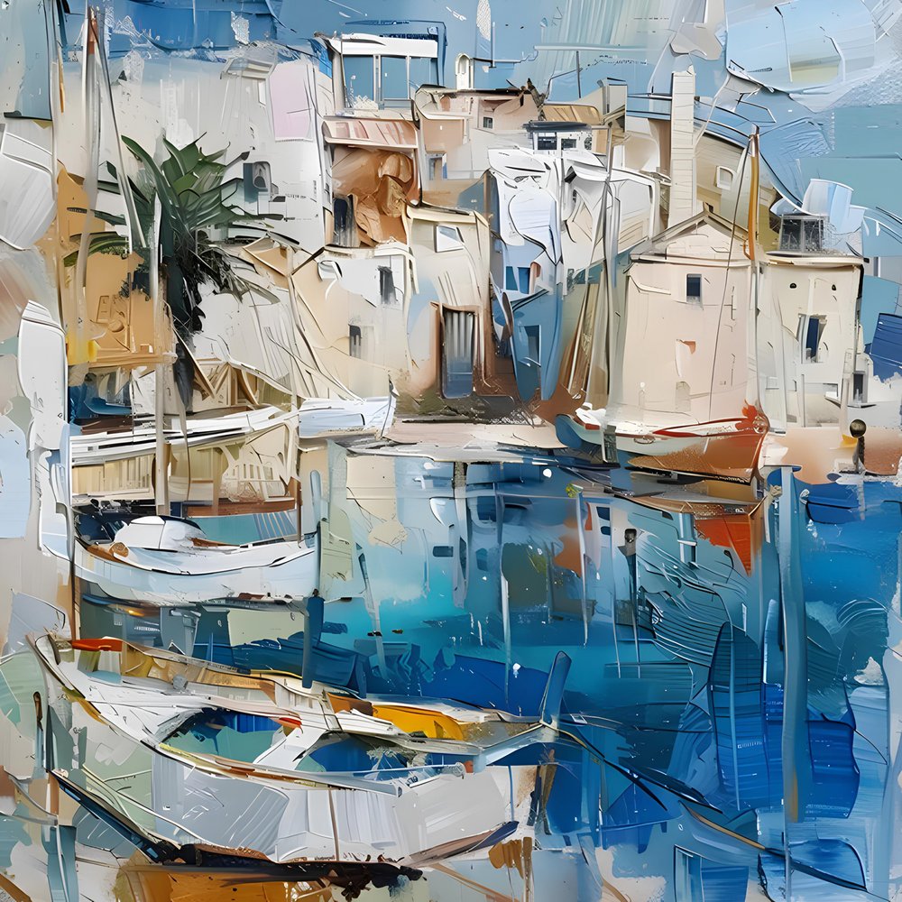 Un village portuaire plein de vie - Avanesova Elena