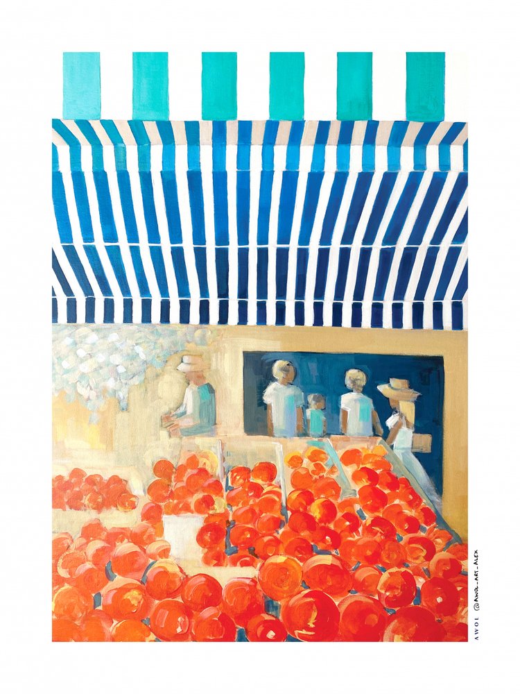 Le marché animé des tomates - Awol Art Alex