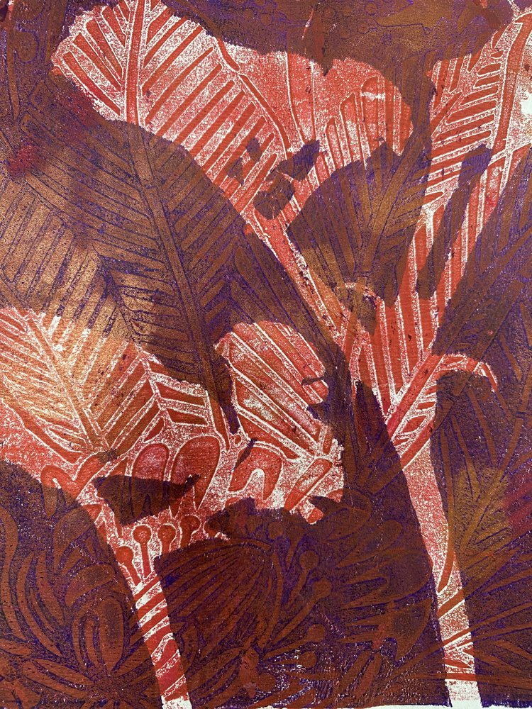 Feuillage de jungle rouge profond - Berit Pihl