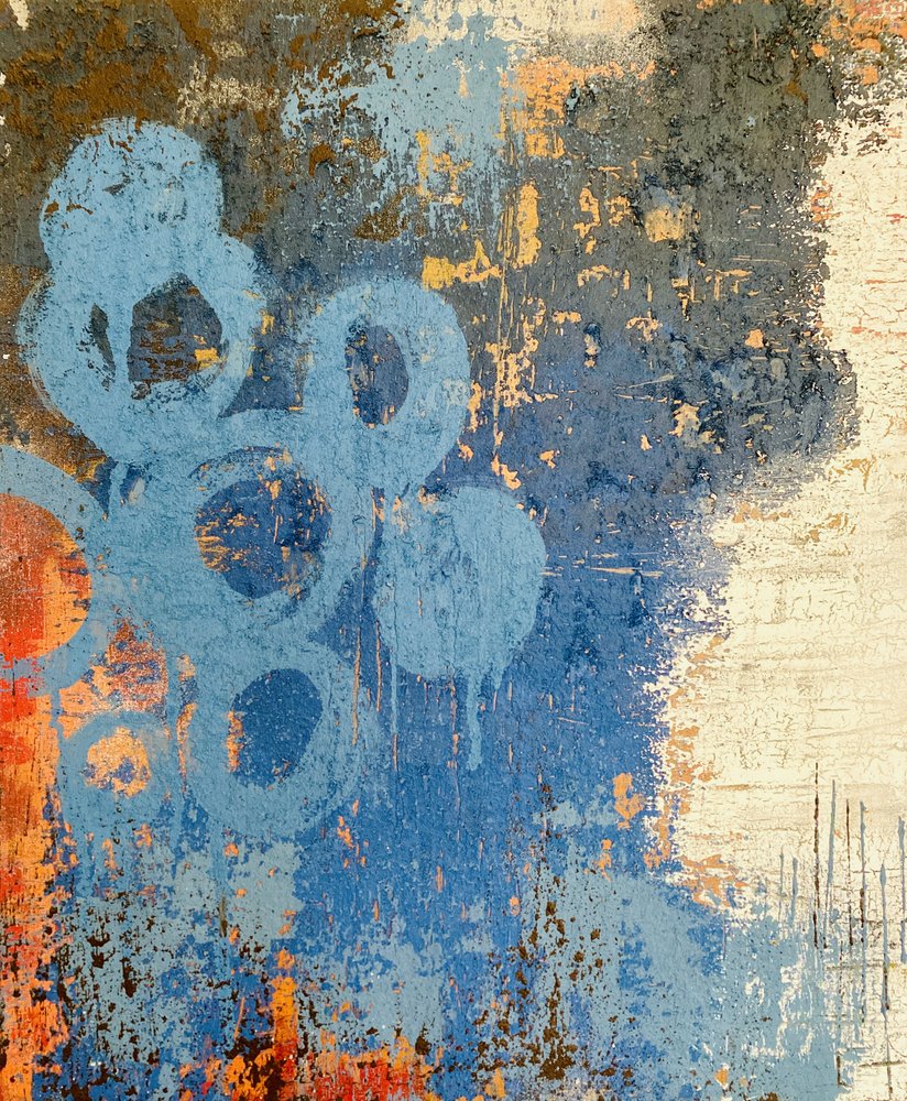 Cercles bleus patinés - Berit Pihl