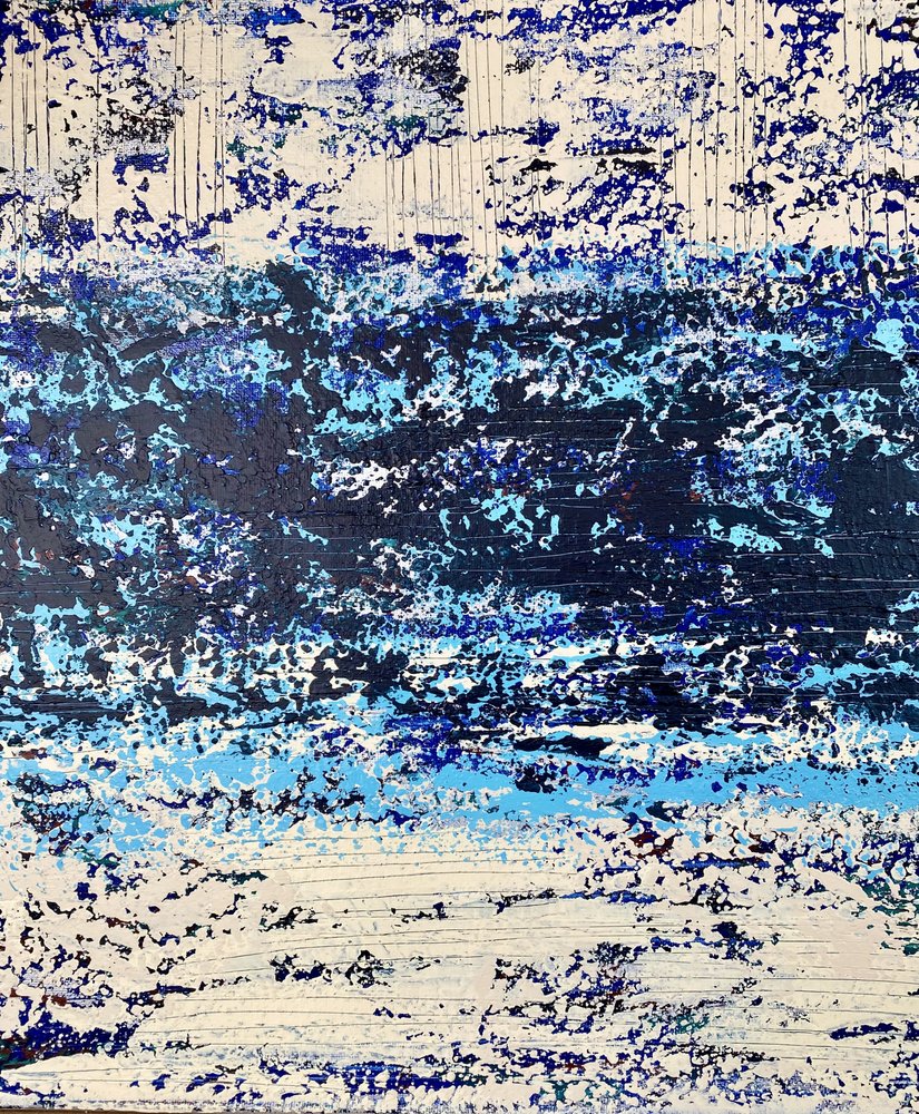 Vagues bleues texturées - Berit Pihl