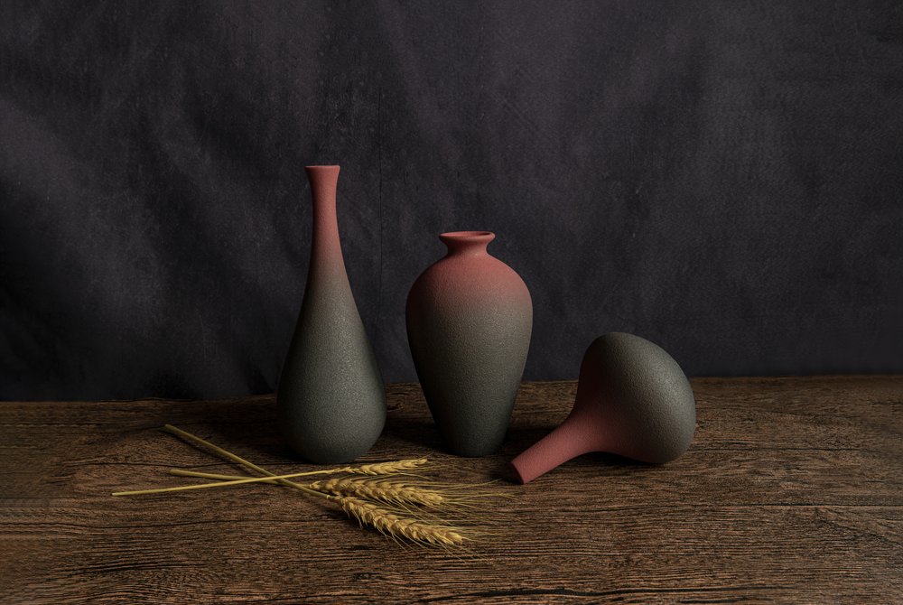 Nature morte avec vases en terre cuite - Betty Liu