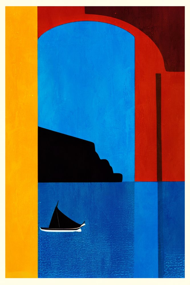Voilier bleu méditerranéen - Bo Anderson