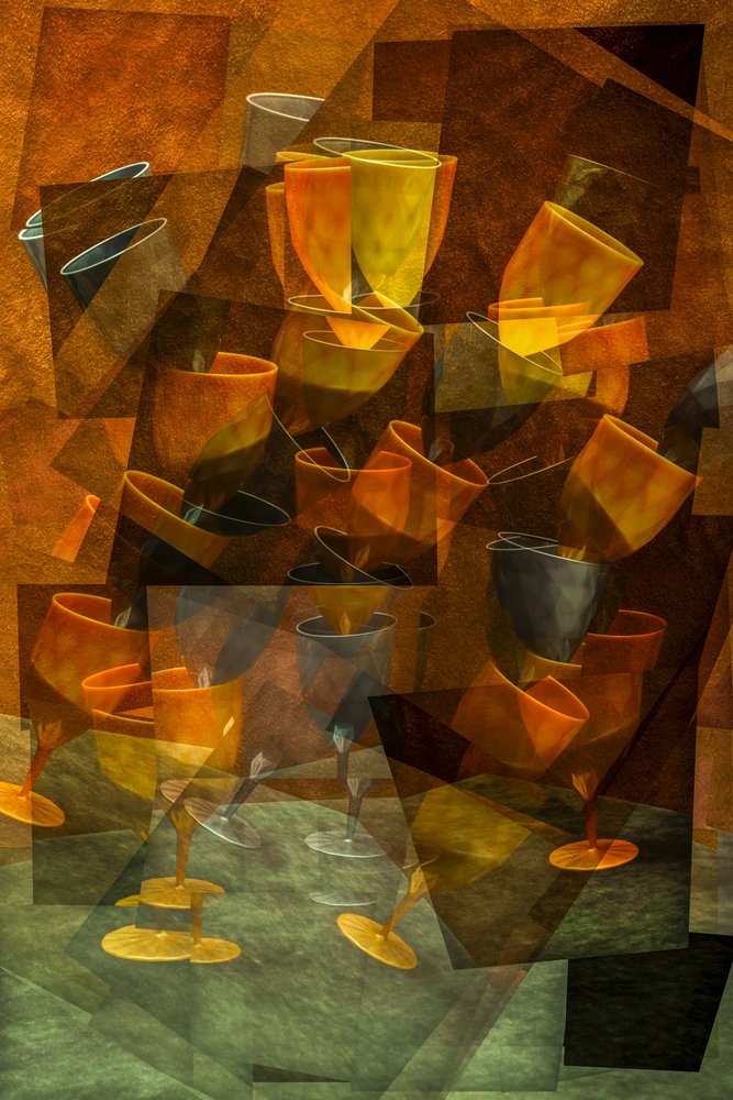 Verres abstraits aux tons chauds - Brig Barkow
