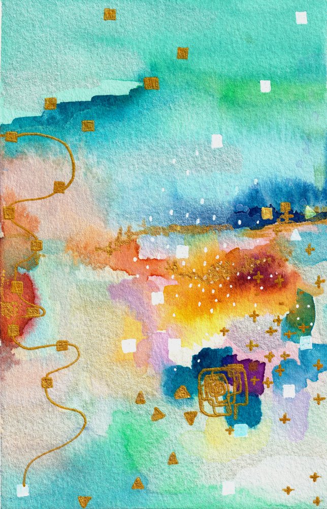 Rêve aquarellé doré - Camille Contini
