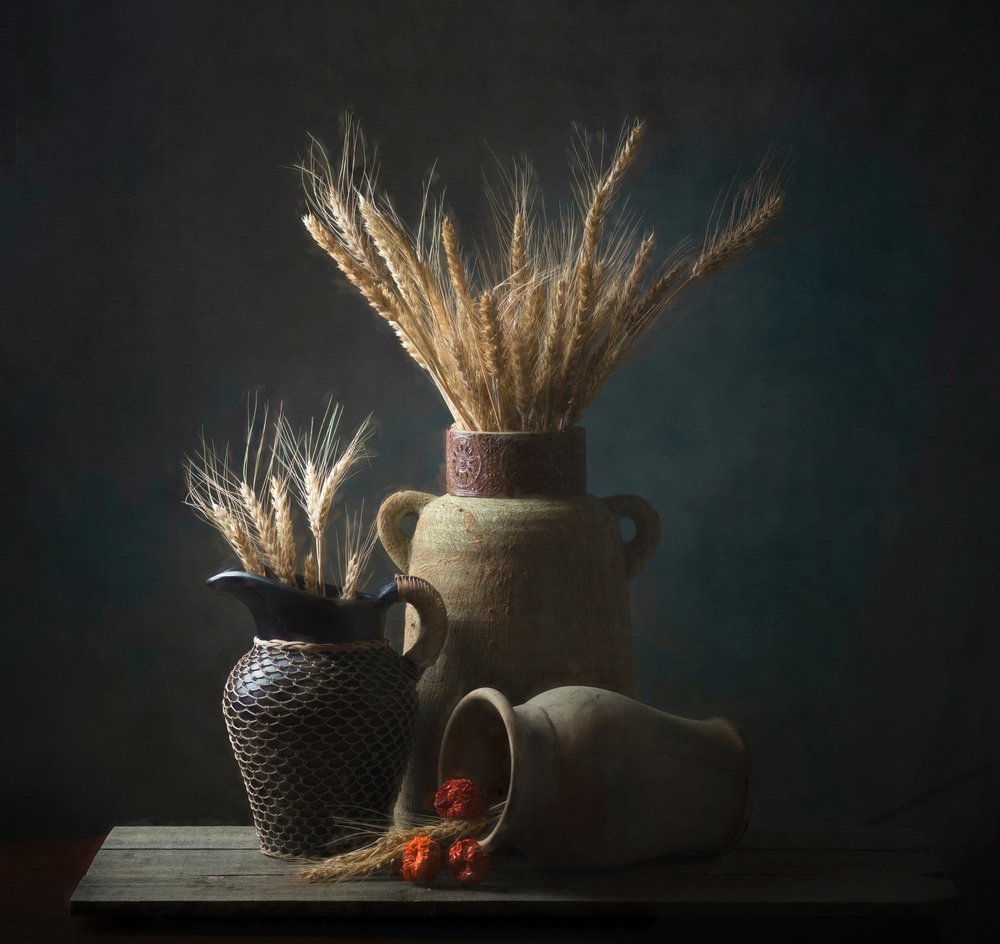 Nature morte rustique au blé - Catherine Wang