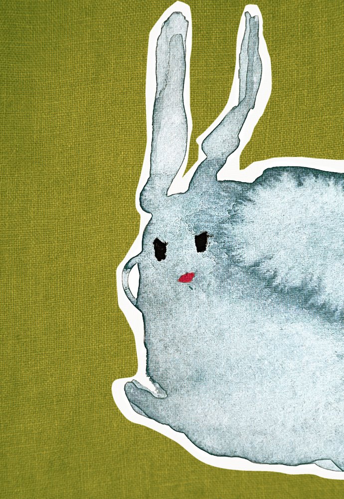 Toile verte « Lapin » 1 - Christina Misuro