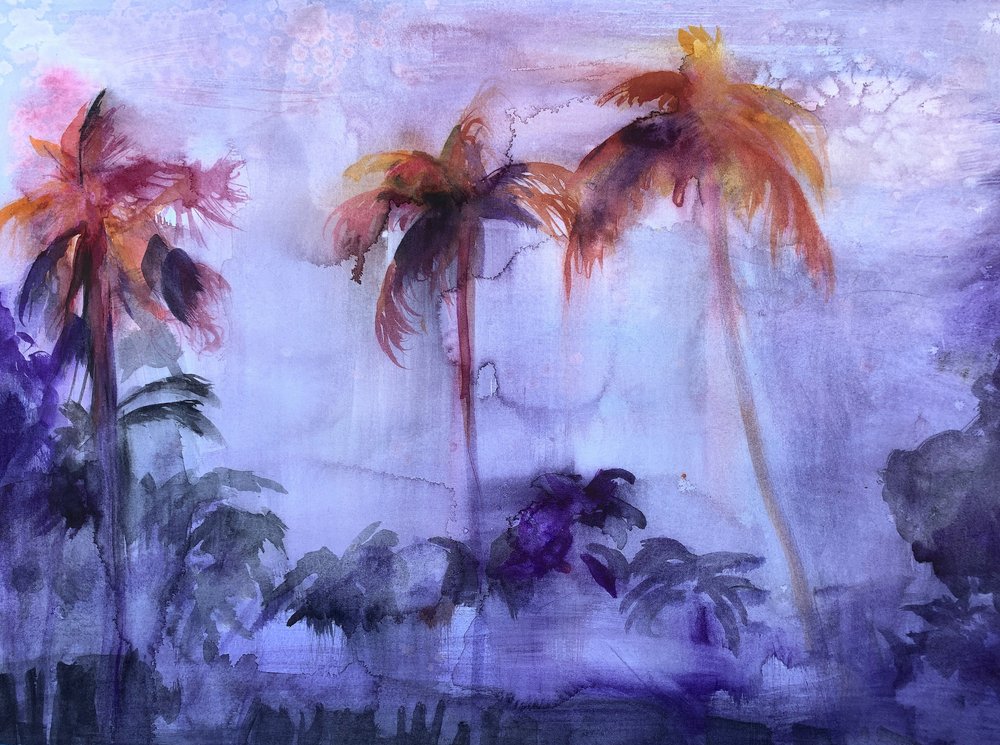 Rêves de palmiers violets - Christine Lindstrom