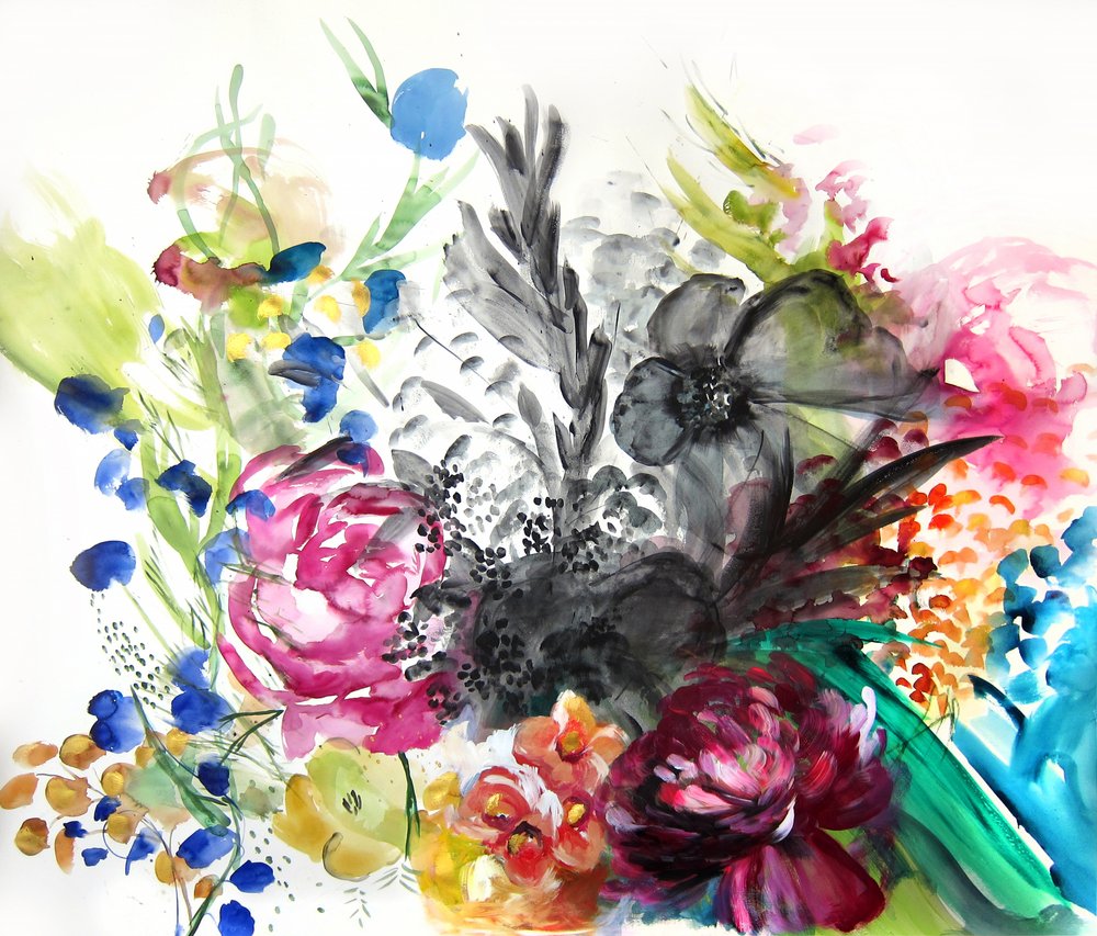Bouquet floral éclatant - Christine Lindstrom