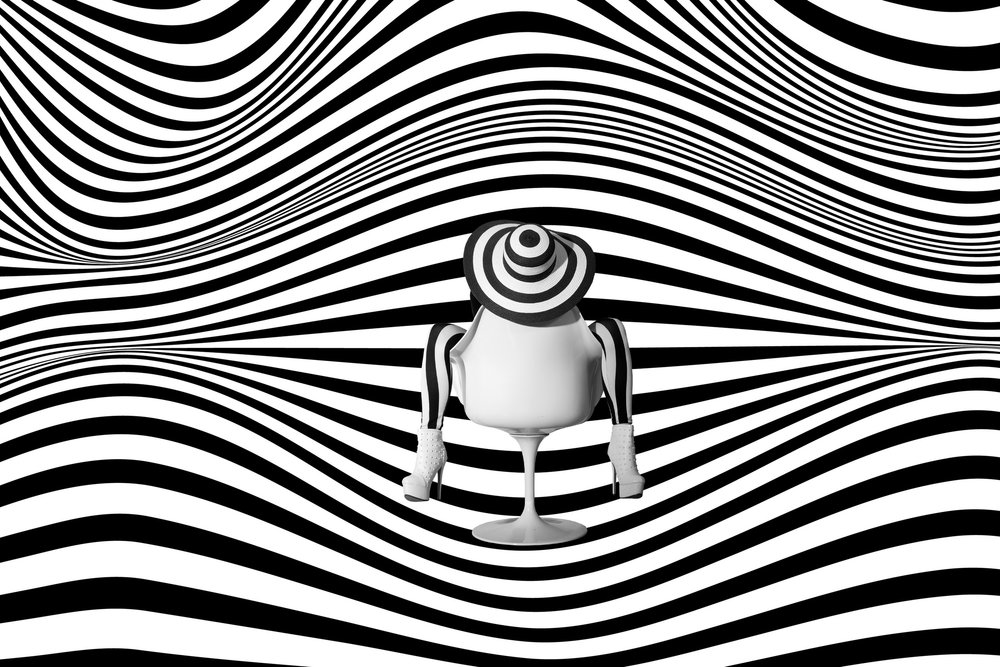 Une femme élégante dans le style Op Art - Christine von Diepenbroek