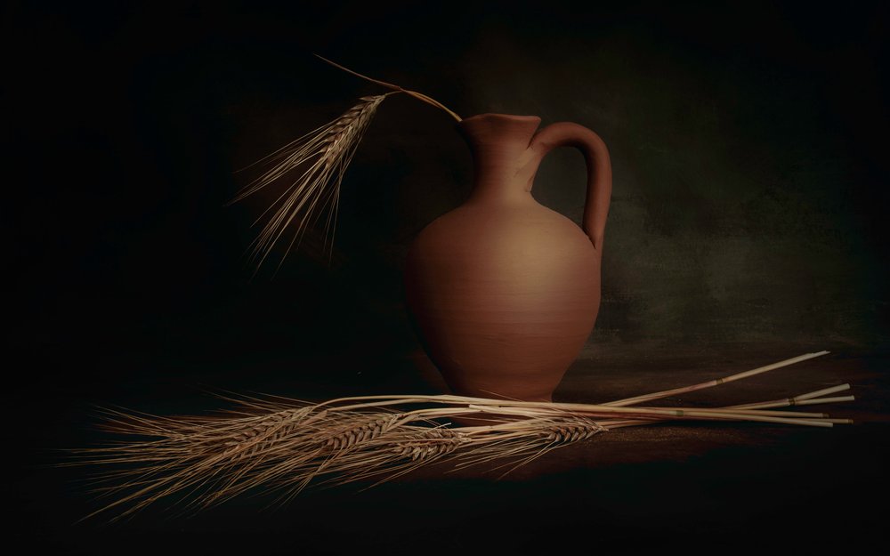 Cruche rustique et blé - Cicek Kiral