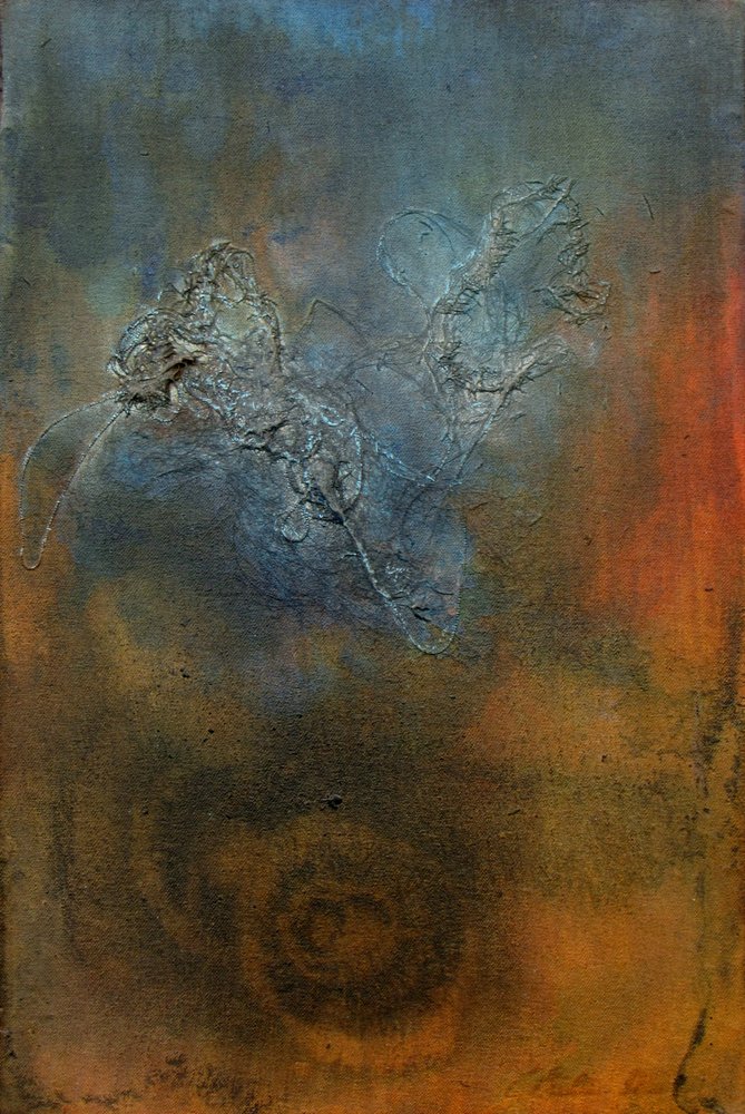 Abstrait : Tourbillon bleu et orange - Claudio Boczon