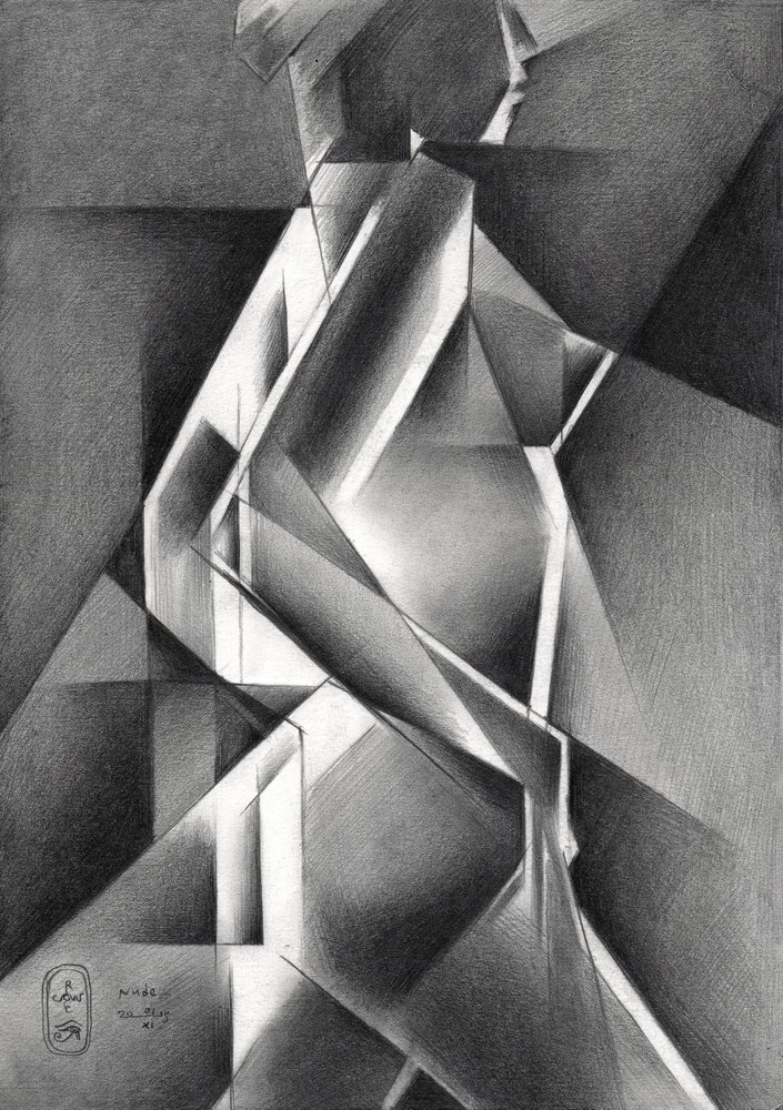 Figure cubiste dynamique - Corné Akkers