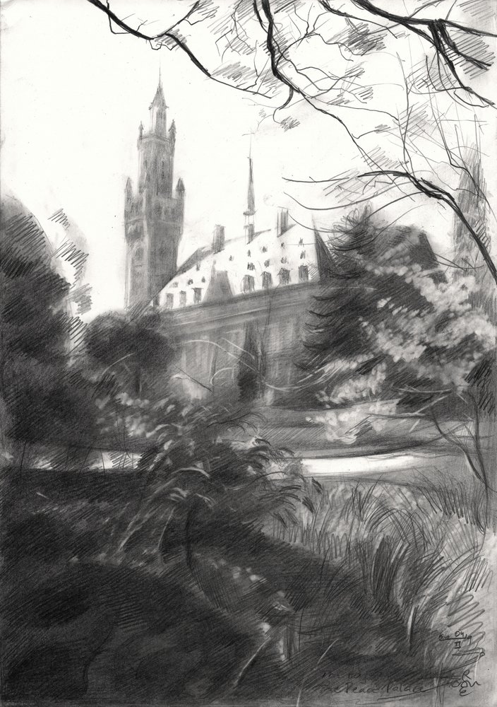 Vue sur le parc du château gothique - Corné Akkers