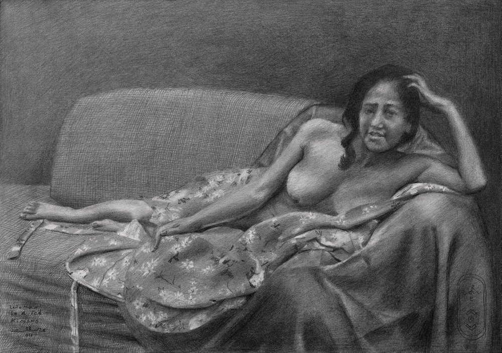 Femme allongée, pensive - Corné Akkers