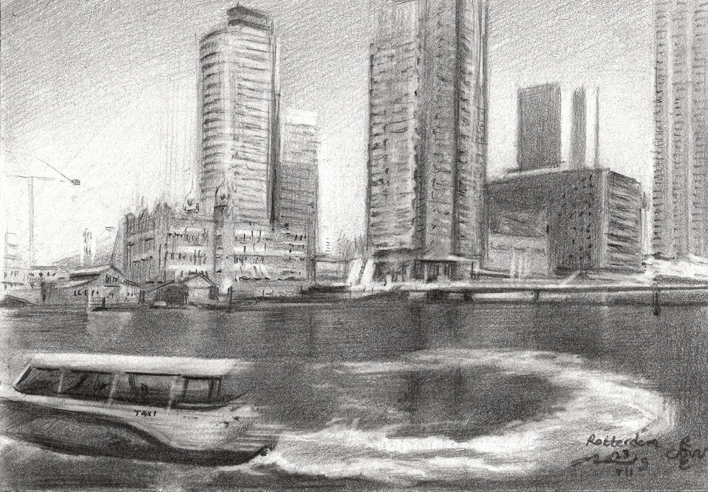 Esquisse de la ville de Rotterdam - Corné Akkers