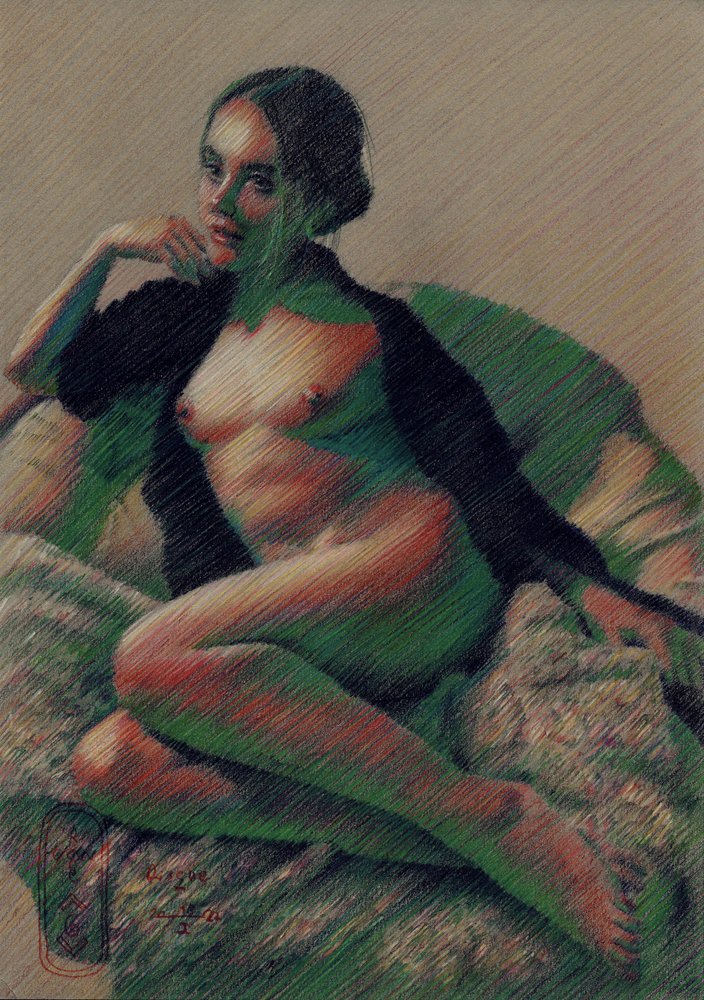 Nu sensuel allongé - Corné Akkers