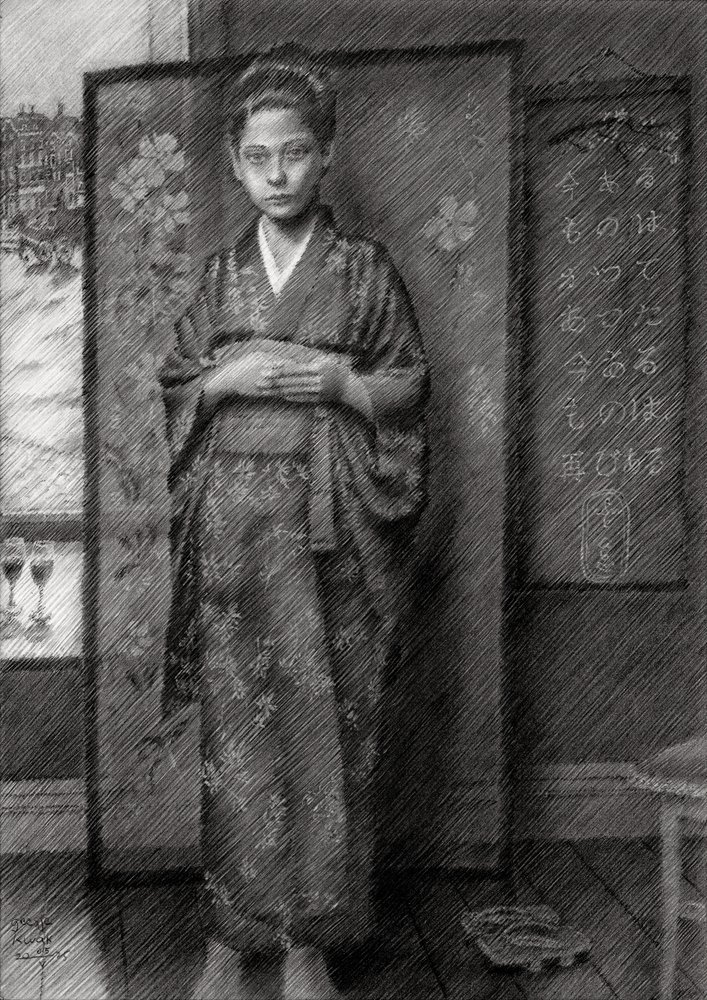 Un garçon pensif en kimono - Corné Akkers