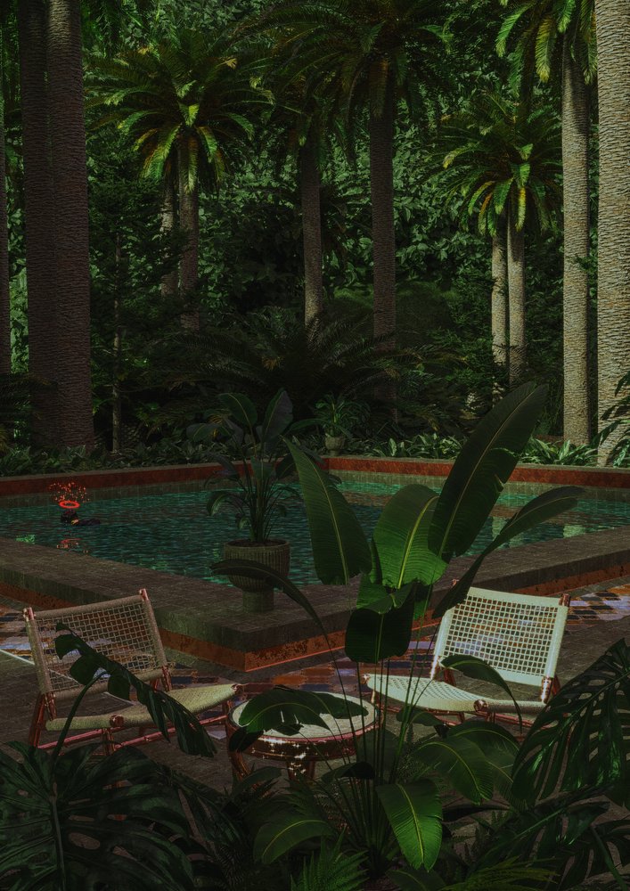 Oasis tropicale au bord de la piscine - CosmoZach