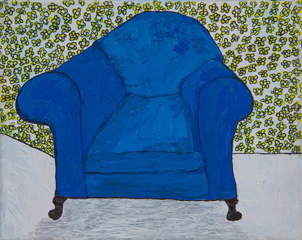 Fauteuil bleu et fleurs - Dale Hefer & Family