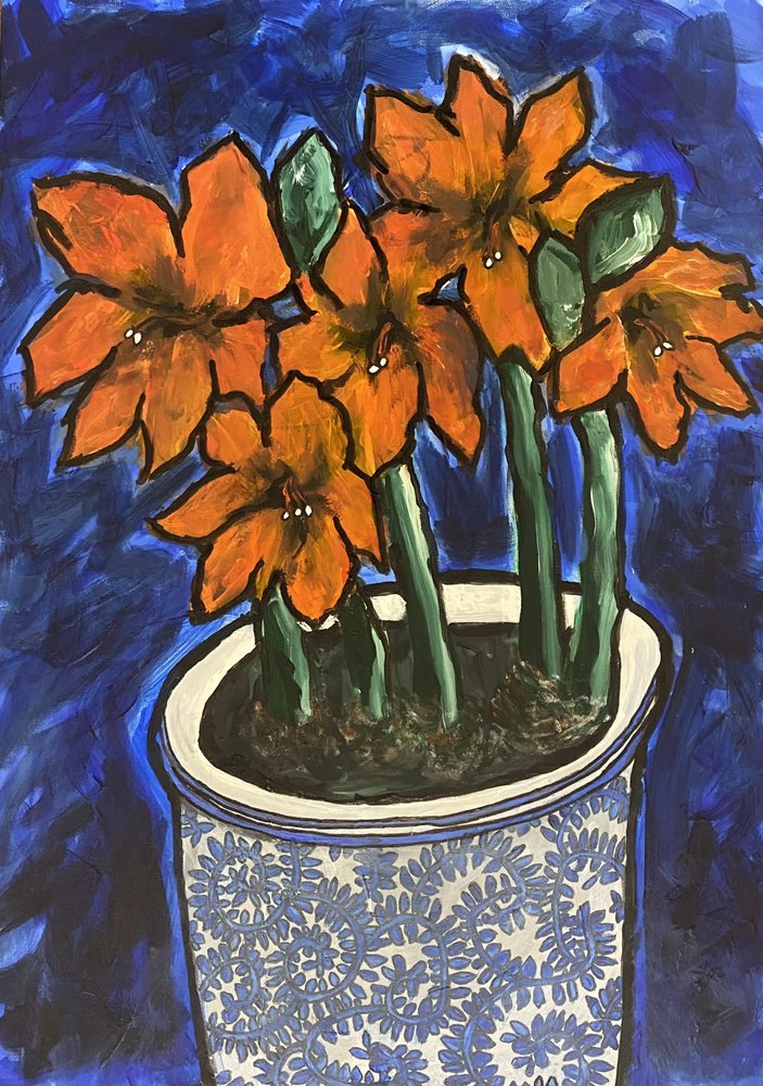 Fleurs orange vif - Dale Hefer & Family