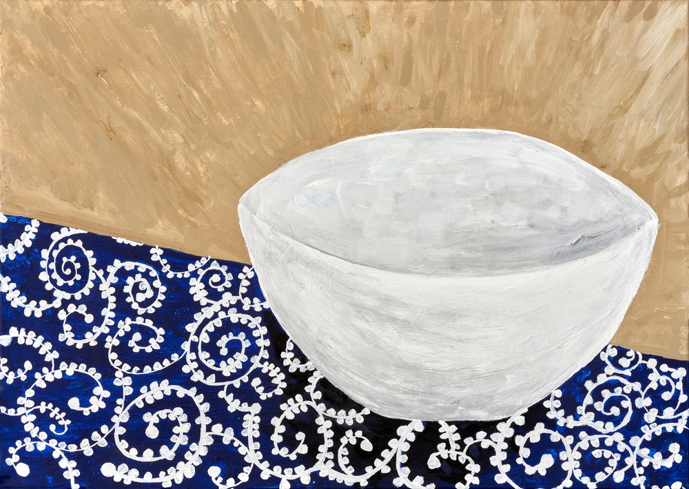 Bol blanc à motifs bleus - Dale Hefer & Family