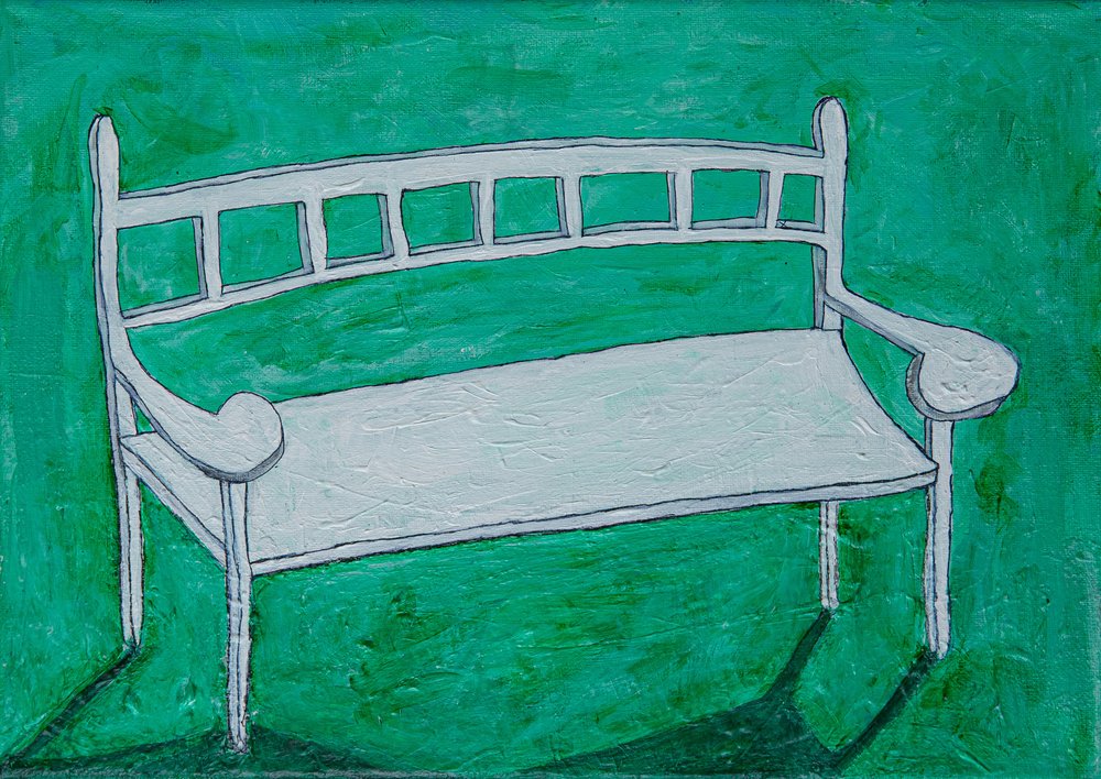 Banc de jardin blanc - Dale Hefer & Family