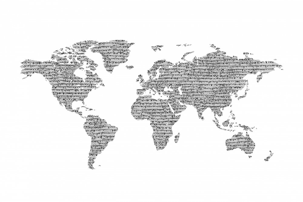 Carte du monde typographique - Danushka Abeygoda