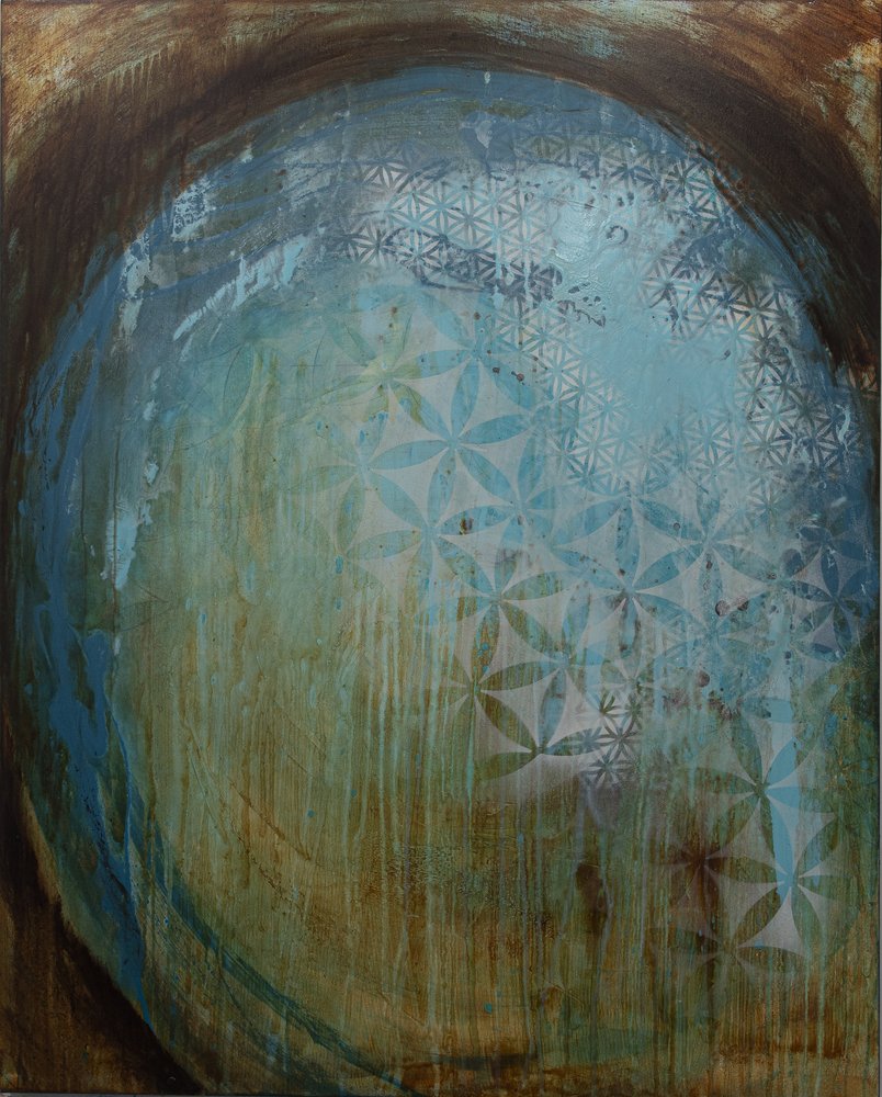 Sphère au motif texturé bleu sarcelle - Deb Chaney