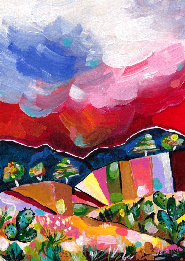Paysage désertique aux couleurs vives - Dirkie Nell