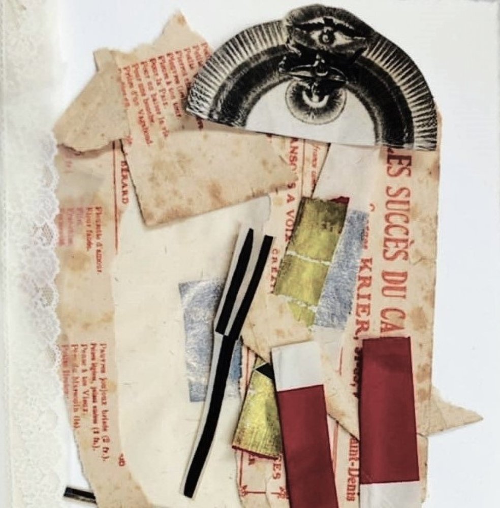 Collage abstrait représentant un œil - Doris Schmitz