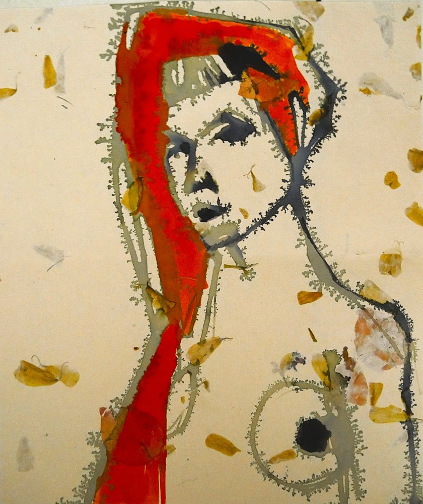 Portrait abstrait en rouge - Doris Schmitz