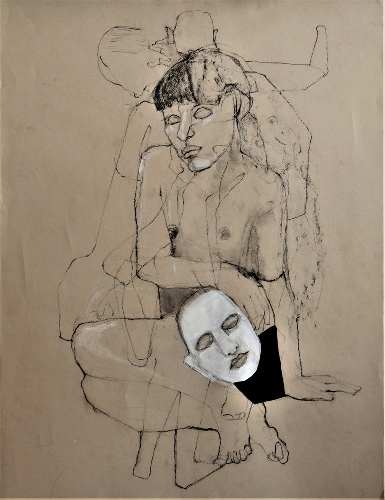 Figure nue au masque - Doris Schmitz