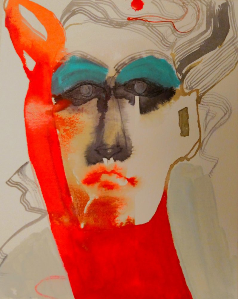 Portrait spectaculaire dans les tons bleu sarcelle - Doris Schmitz