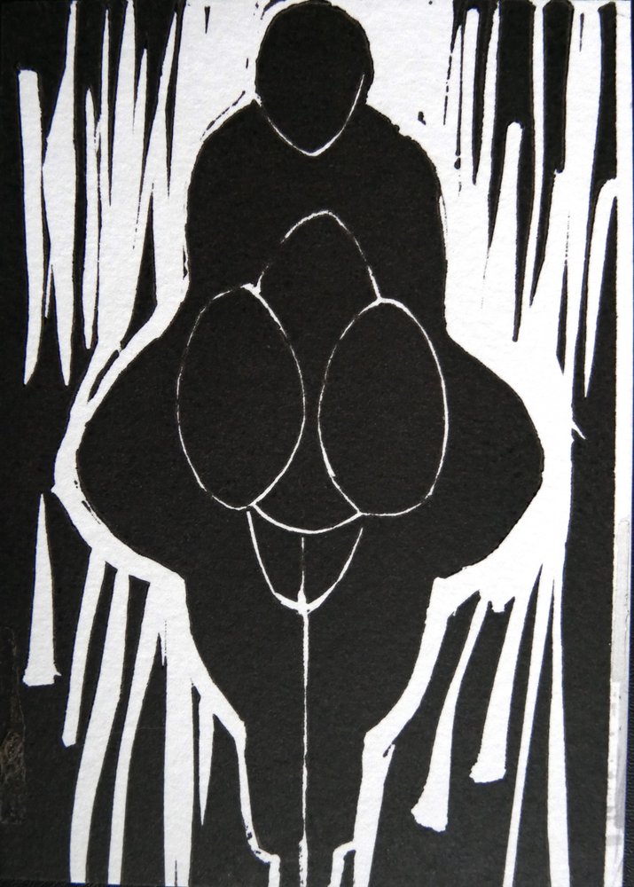 Figurine expressive en noir et blanc - Doris Schmitz