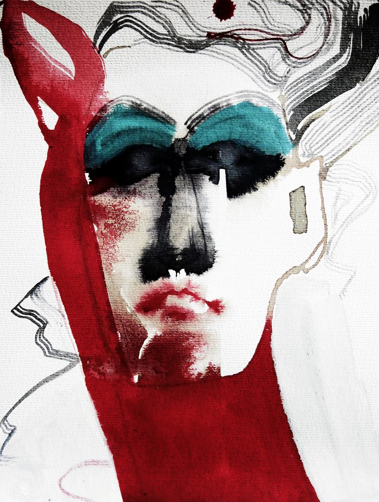 Portrait rouge expressif - Doris Schmitz