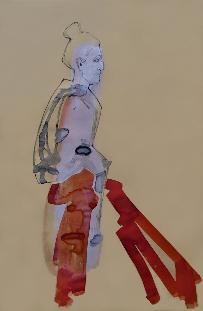 Figure rouge en mouvement - Doris Schmitz