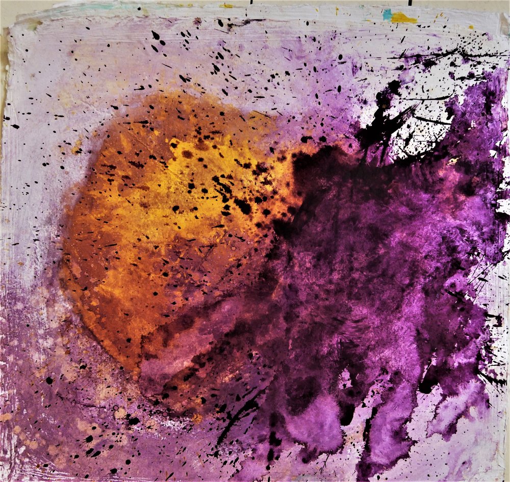 Explosion dorée et violette - Doris Schmitz