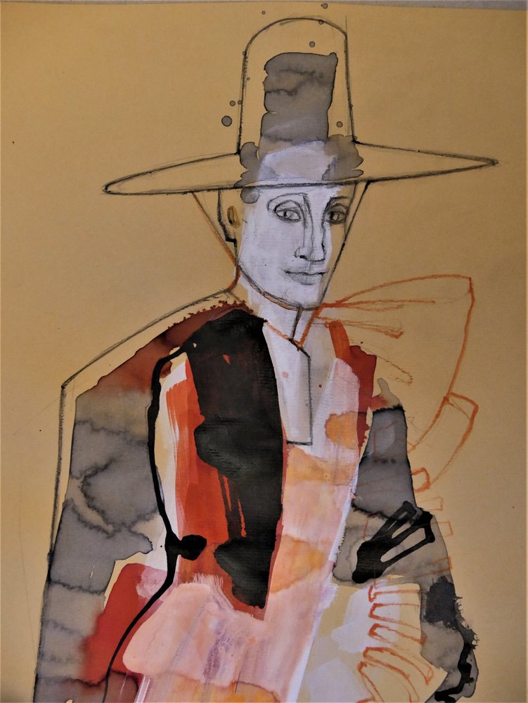 Portrait avec un chapeau moderne - Doris Schmitz