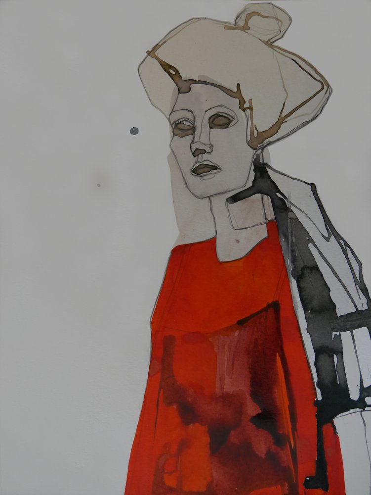 Une femme moderne en rouge - Doris Schmitz