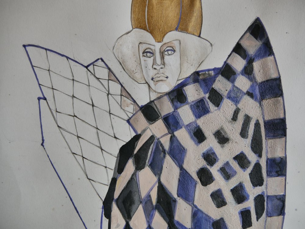 Figurine « Arlequin mystique » - Doris Schmitz
