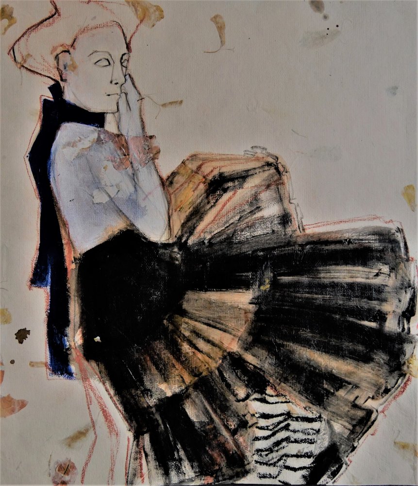 Danseuse pensive en noir - Doris Schmitz