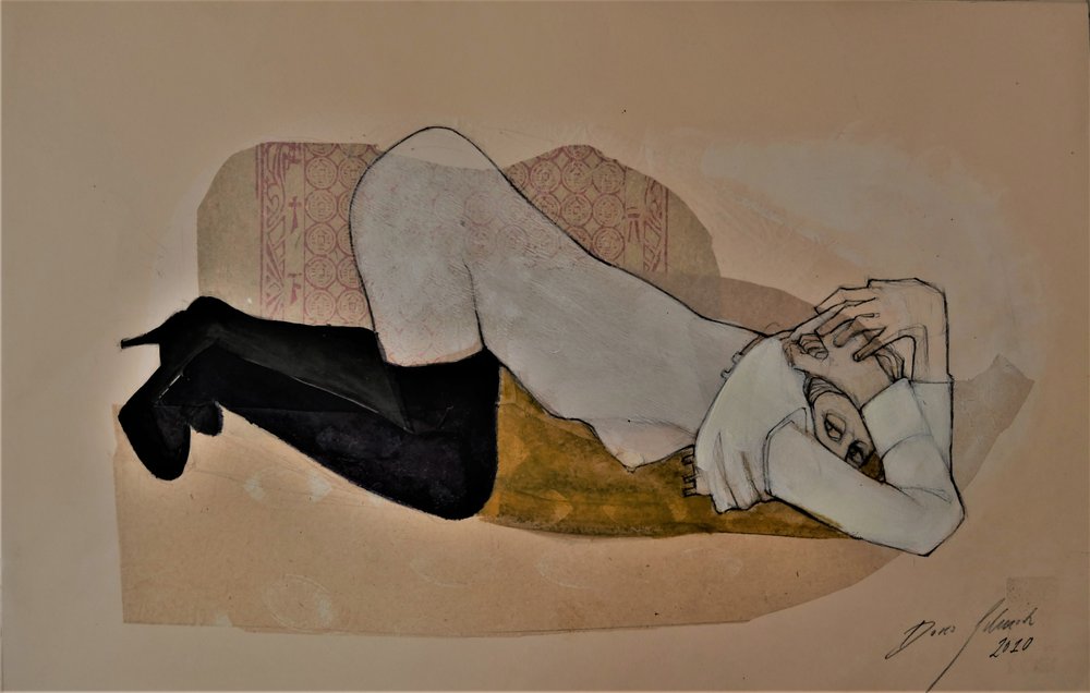 Femme allongée - Doris Schmitz