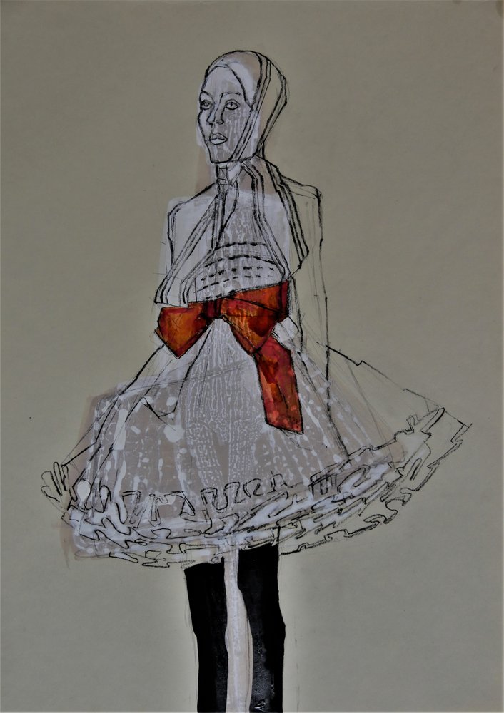 Croquis de mode « Red Bow » - Doris Schmitz